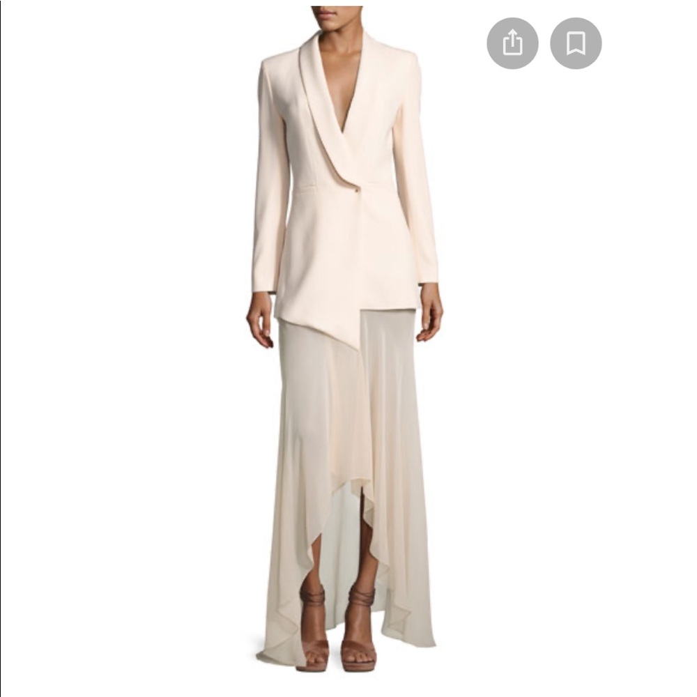 Haute Hippie Bonita Mixed-Media Tux Cocktail Dress